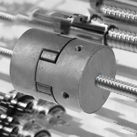 3 Piece L Jaw Coupling Set For CNC featuring a close-up of a heavy-duty coupler with a flexible spider insert.
