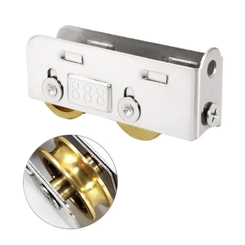 Smooth Out Sticking Doors With This 6 Piece Set Of Stainless Steel Sliding Door Rollers Designed With Double Copper Wheels And Quiet Bearings to enhance track movement.