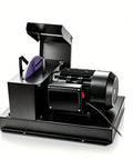 Badass Bench Mower Blade Sharpener With Slick Ceramic Grinding Wheel And Rock Solid 750 Watt Motor For High Low Lift Flat And Gator Blades in black.