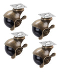 Vintage Brass Caster Plates With Rock Solid Swivel Wheels 2 Inch Heavy Duty Four Pack, featuring smooth rolling casters.