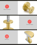 30 Pack Gold Cabinet Knobs And Brushed Brass Drawer Pulls With A Sleek Round Shape Made From Heavy Duty Zinc Alloy showing easy operation and rounded edges.