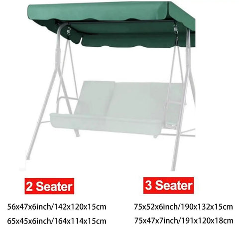 Replacement Swing Canopy For 2 To 3 Seater Swing Waterproof UV Resistant Fabric Made From 210D Cloth For Garden Patio Backyard Outdoor Use 75 By 47 By 7 Inches