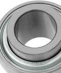 Close-up of Heavy Duty Agricultural Pillow Block Bearing for Tractors and Farm Machinery 0.938 in Bore 2.047 in Outer.