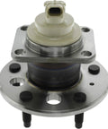 Heavy Duty Rear Wheel Bearing And Hub Assembly For Chevrolet Uplander showing top view of the assembly with flat steel base and sensor.