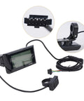 Versatile LCD Display Meter Panel for Electric Bikes and Ebikes with 5 Pin Connector and mounting components