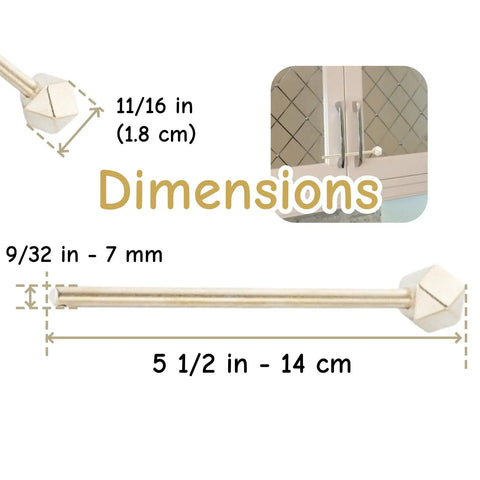 Dimensions of Premium Solid Brass Bolt Locking Pin Vintage Cabinet Door Latch measuring 5 1/2 in, 9/32 in, and 11/16 in.