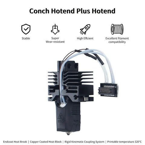 Heavy Duty All Metal Hotend Upgrade Kit For BambuLab P1P And P1S featuring conch hotend and copper heat block.