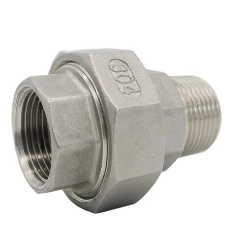Stainless Steel 304 BSPT Pipe Fittings Kit With 1/4 3/8 1/2 3/4 1 Inch Male To Female Threaded Unions Cast Live Connection