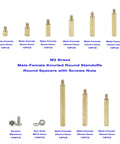 Top Shelf Brass M2 Knurled Standoff And Threaded Spacer Assortment Kit With Sweet Steel Hex Nuts Screws Clips For Pcb Motherboard Electronics Projects And Home Repairs showing various sizes of brass male-female standoffs.
