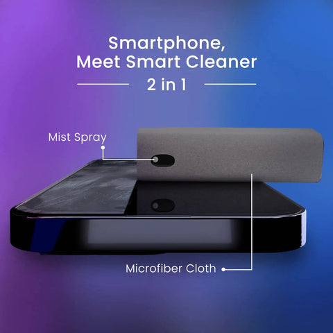 2 Pack Car And Device Screen Cleaner Spray And Wipe 2 In 1 Touchscreen Mist Cleaner For iPhone iPad Laptop MacBook With Microfiber Cloth