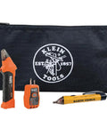 AC Circuit Breaker Kit With GFCI Digital Circuit Breaker Finder Non Contact Voltage Tester Pen Zipper Bag 3 Piece Set displayed