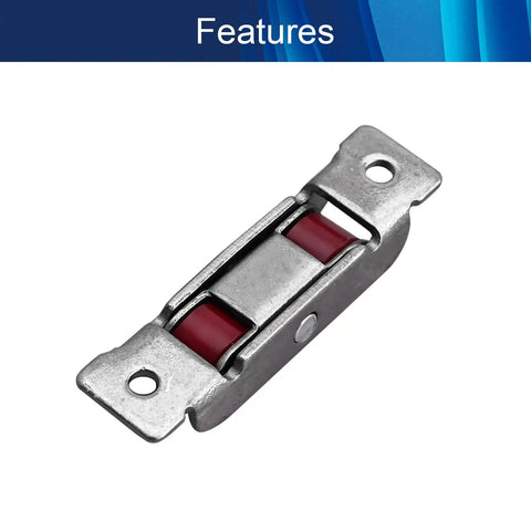 Top Tier Double Wheel Pulleys For Sliding Doors And Windows, 15.8 mm Stainless Steel Nylon Track Rollers, single pulley with red wheels.