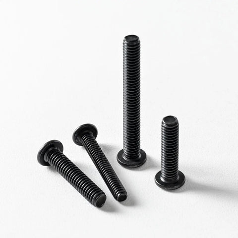 1/4-20 Flat Head Hex Socket Cap Screws Bolts, 1 Inch Length, 25 Pack, Black Oxide 304 Stainless Steel 18-8 on white surface