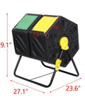37 Gallon Garden Compost Tumbler With 360 Degree Rotation Dual Bin System Turns Kitchen And Yard Waste Into Rich Fertilizer Fast In 4 To 6 Weeks Durable Stainless Steel Frame And Premium Plastic Body