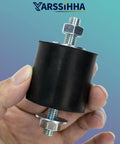 Heavy Duty 4 Pack M8 Anti Vibration Rubber Isolator Mounts With Reinforced Galvanized Steel Core close-up in a hand.