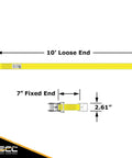 Diagram of Side Mount Wheel Nets With Ratchets And Flat Hooks, Beefy 4 Pack Lasso Tie Down Straps For Car Hauler, 2 Inch Wide By 10 Foot Long.
