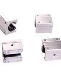 5 Pieces Linear Bearing Slides Set SBR12UU SBR16UU SBR20UU 12 16 20 mm Length Aluminum Alloy Housing for CNC Parts and 3D Printer Upgrades, linear bearing blocks shown