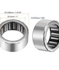 One Way Needle Roller Bearing One Inch Bore With 1 5/16 Inch Outer Diameter And 5/8 Inch Width showcasing dimensions and smooth finish.