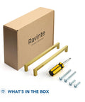 10 Pack Square Cabinet Pulls 10 Inch Brushed Brass Gold Kitchen Cabinet Handles For Cabinets And Drawers, screws, and screwdriver.