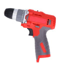 Badass Cordless Drill Driver Cranking Out 52 Nm Adjustable Torque And Twenty Five Smooth Gears For Zero Hassle Wood Drilling And Tough Diy Home Jobs Done Clean Every Single Time. Side view of red and gray drill with adjustable torque settings.