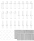Pro Grade Plantation Shutter Repair Kit With Heavy Duty Louver Staples And Snap In Place Spring Pins For Window Hardware Refresh Zero Point Seven Five Inch And Zero Point Six Inch Mixed Sizes No Sweat Fix including white spring pins and metal staples.