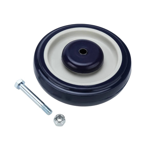 Four Pack 5 Inch Shopping Cart Replacement Wheels With Threaded Stem Casters Half Inch Diameter Thirteen Threads Per Inch One Inch Long