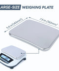 Digital Lab Scale 5000g x 0.01g Pro Grade Precision Analytical Balance with LCD Display showing large stainless steel pan.