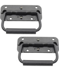 Two Pack Spring Loaded Pull Handles For Chests And Trunks Surface Mount With Rubber Grip, Heavy Duty 2mm Iron Hardware, front view