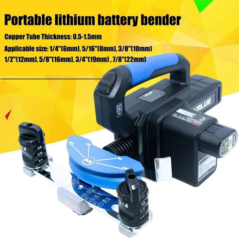 Rock Solid Electric Copper Tube Bender And Aluminum Pipe Former, 1/4 To 7/8 Inch Soft Tubing Tool for HVAC with portable battery bender.