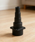 Dust Collection Tool Adapter For Shop Vac And Wet Dry Vacuum Cleaner, black soft plastic adapter with stepped design.