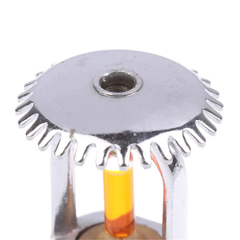 Built Tough 57 Degree Concealed Fire Sprinkler Head Featuring Clean Side Mount Design With Precision Vertical Lower Spray Pattern And Dead Reliable Heat Activated Fire Suppression That Works Amazing close-up view of copper frame and glass bulb