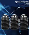 Rock Solid Heavy Duty Ball Plunger Screw Set M12x16 threaded carbon steel plunger balls for CNC fixtures, 10-piece set.