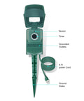 Straight Up Hassle Free Outdoor Power Stake With Photocell Timer And Dusk To Dawn Sensor for three grounded outlets and a 6ft cord.