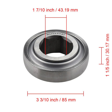 Set Of Two Heavy Duty Hex Bore Bearings Built Tough For Farm Grinds Corrosion Resistant Design, 85mm size