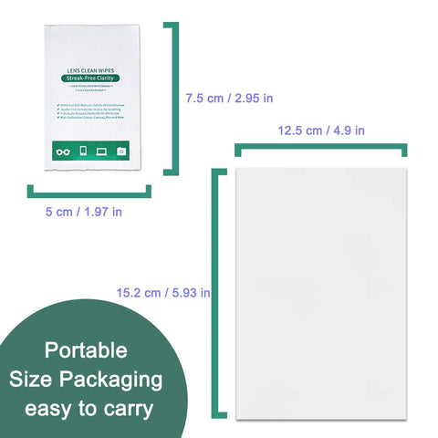 Front view of Amazon 200-count XL lens wipes packaging; individually wrapped, ammonia-free, streak-free for glasses.