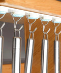 Heavy Duty Reversible Peel and Stick Wall Hooks 2 Pack Stainless Steel Coat Rack Organizer close-up of hooks on mount
