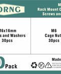 Heavy Duty Rack Mount Snap On Nut Screws With Washers 30 Piece Set For Server Racks Network Panels and Audio Gear Enclosures