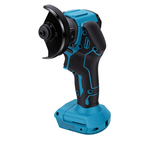 Badass 2 In 1 Mini Cordless Angle Grinder Meets Slick Brushless Circular Saw showing a compact cordless tool with cutting blade, ideal for heavy duty tasks.
