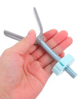 Gate Hardware Mount Kit With Threaded Screw Rods And Spindle Adapter For Staircase Safety Gates Easy Installation Sturdy ABS And Steel Construction Ideal For Baby Proofing And Pets In Doorways, gray ABS and steel pressure mount rod with adapter in hand
