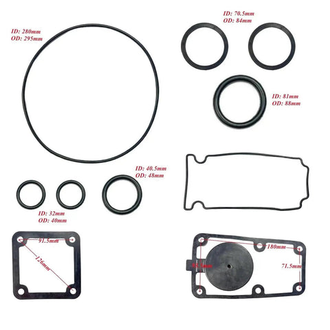 Heavy Duty 12 Piece Pump Gasket O Ring Shaft Seal Repair Kit For Predator And Honda 3 Inch Trash Pumps with various gaskets and seals.