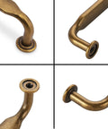 Straight Up Premium Antiqued Brass Cabinet Pulls 5 Inch 10 Pack details showcasing vintage finish and sturdy alloy build.