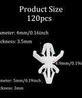 Displaying 120 Pack PCB Support Standoffs, 4.9mm tall, non-conductive nylon, sizes 4mm and 5mm for circuit board projects.