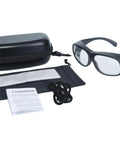 Built Tough Laser Protection Goggles Offering Ridiculous OD6 Plus Shielding For 2940 Nm Erbium Medical Lasers with carrying case and microfiber cloth.