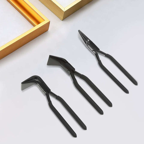 Three Piece Hand Seamer Set For Sheet Metal, Pro Grade Bending Pliers With Ergonomic Handles, 45 Degree And 90 Degree Pliers