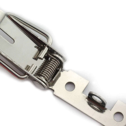 Close-up of 2 Pack 58mm Spring Loaded Latch Catch Toggle Stainless Steel Safety Security Hardware Fitting Duckbill Tensionlock Hasp For Cabinets