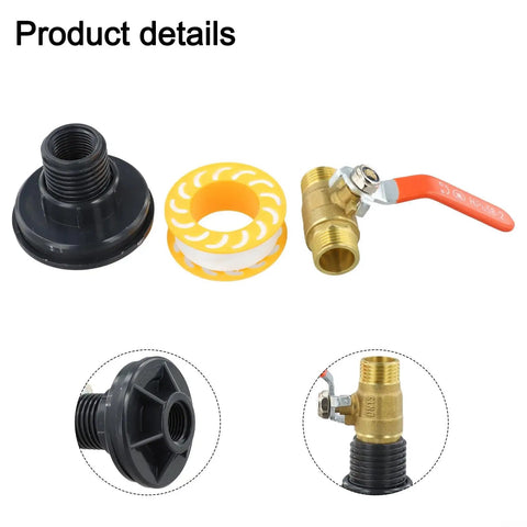 Rock Solid One Half Inch Brass Ball Valve With Bsp Male Threads For Water Line Connections Built Tough For Long Haul Performance And Super Easy Diy Installation parts including valve and fittings.