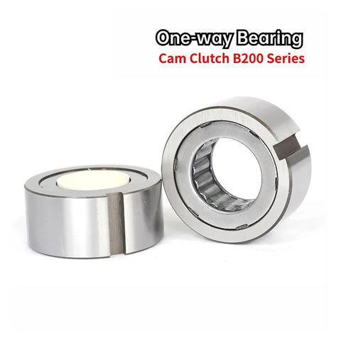 Top Notch Heavy Duty Cam Clutch Needle Roller One Way Bearing With Keyway B206 for Workshop Gearboxes, steel construction, close-up view.