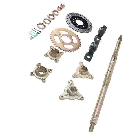Beefy 24 Inch Rear Axle Kit For Go Karts And Drift Trikes Heavy Duty Sprocket And Brake Disc Base Rear Axle Assembly Set