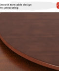 Premium Solid Wood Lazy Susan Turntable Smooth Rotating Serving Tray round oak surface with smooth edge detail.