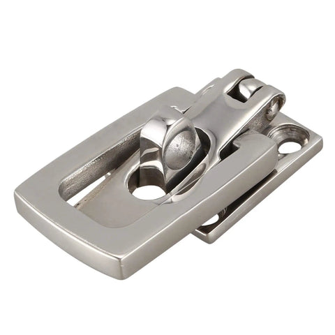 Premium Two Pack 316 Marine Grade Stainless Steel Boat Door Latch Catch And Anti Rattle Fastener Clamp Designed To Hold Tight For Years Of Smooth Sailing And Chill Lake Days Exactly 70mm Size, close-up view.
